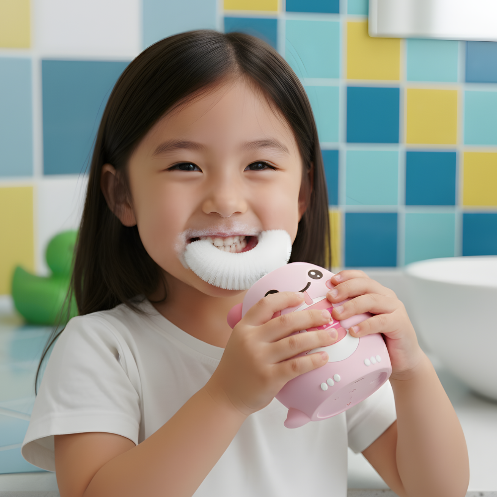 Children Electric Dinosaur Toothbrush U Shape Rechargeable Set