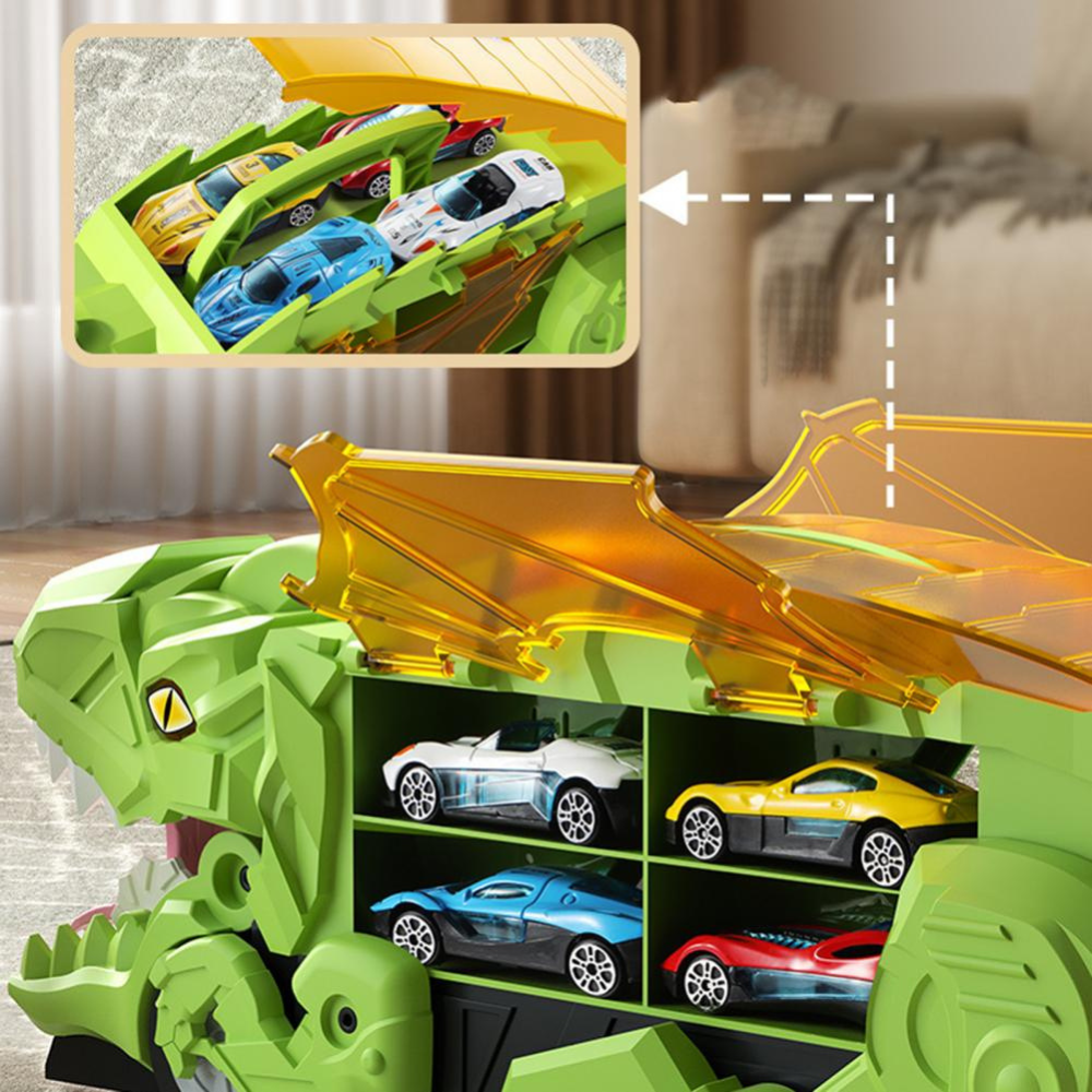 Children Toys Dinosaur Truck Car Carrier Playset Storage Transforming
