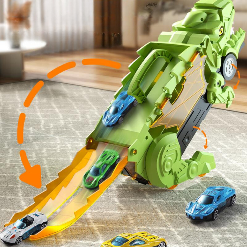 Children Toys Dinosaur Truck Car Carrier Playset Storage Transforming