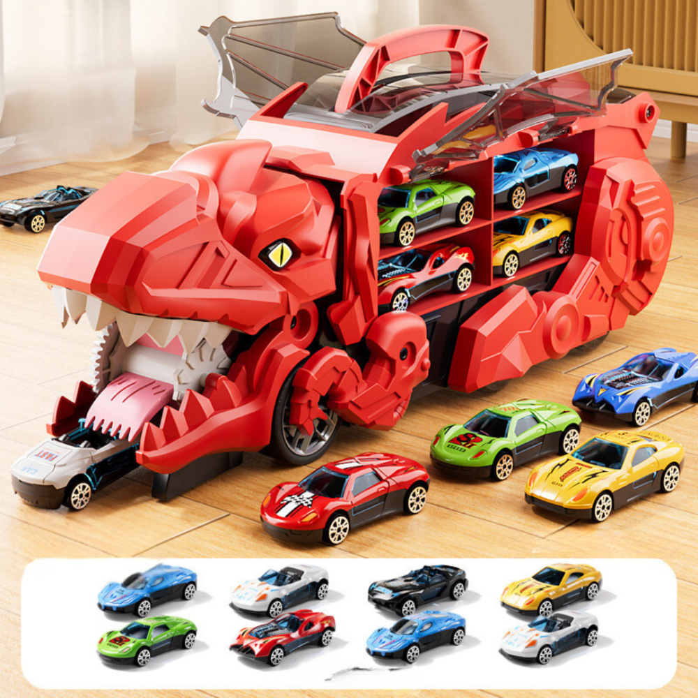 Children Toys Dinosaur Truck Car Carrier Playset Storage Transforming