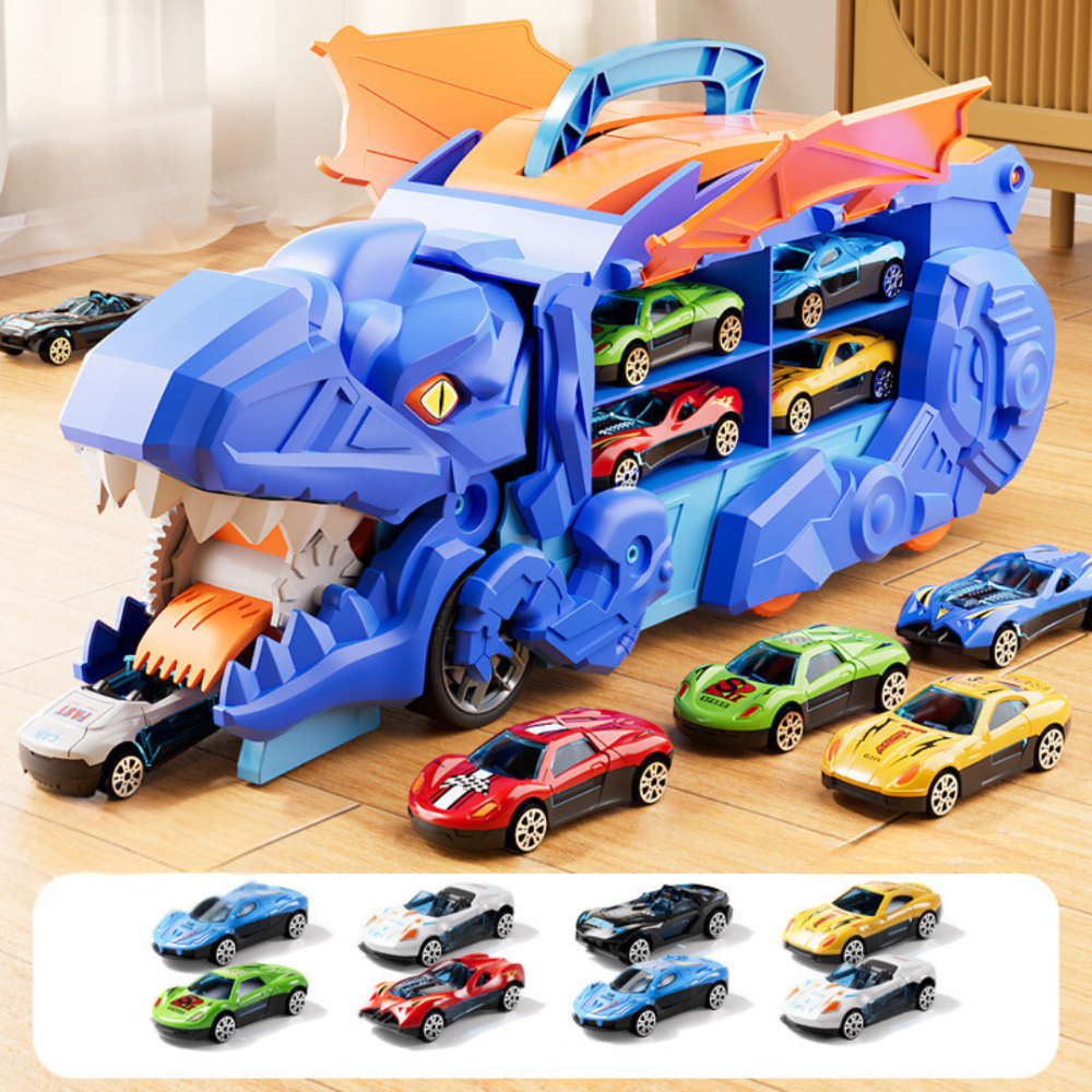 Children Toys Dinosaur Truck Car Carrier Playset Storage Transforming