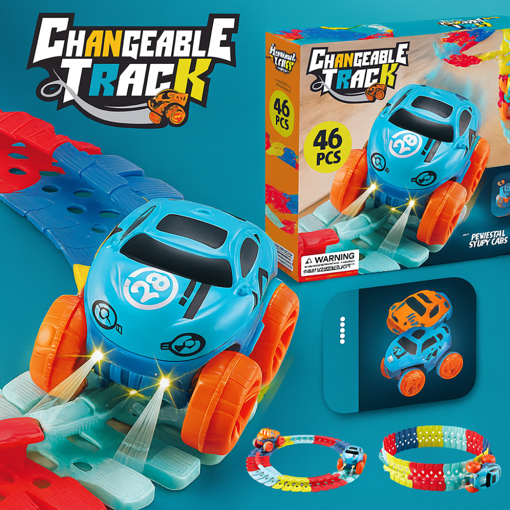Children Toys Race Track Car Set Flexible Loop Stunt Racing Game