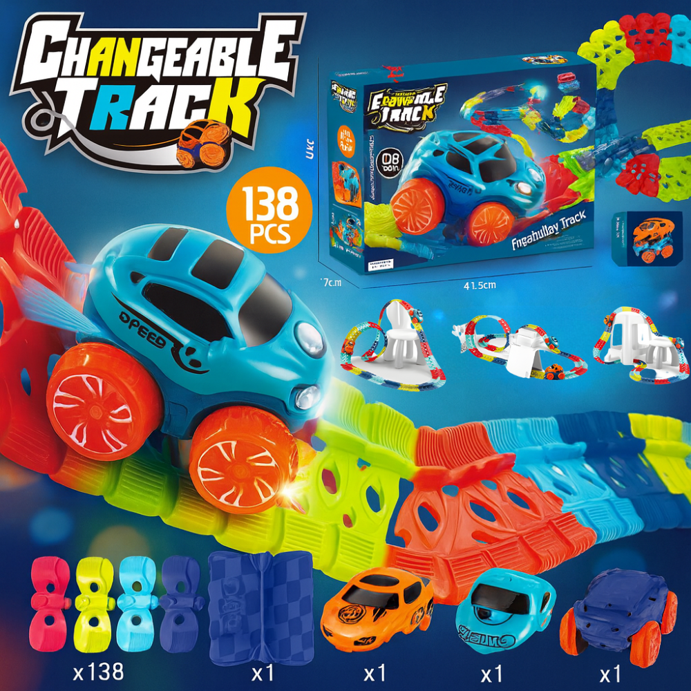 Children Toys Race Track Car Set Flexible Loop Stunt Racing Game