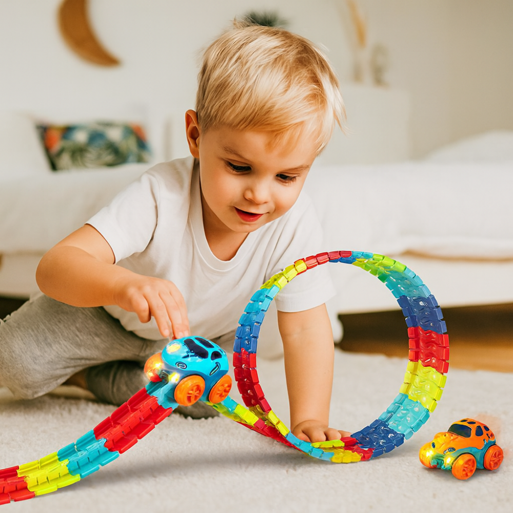 Children Toys Race Track Car Set Flexible Loop Stunt Racing Game