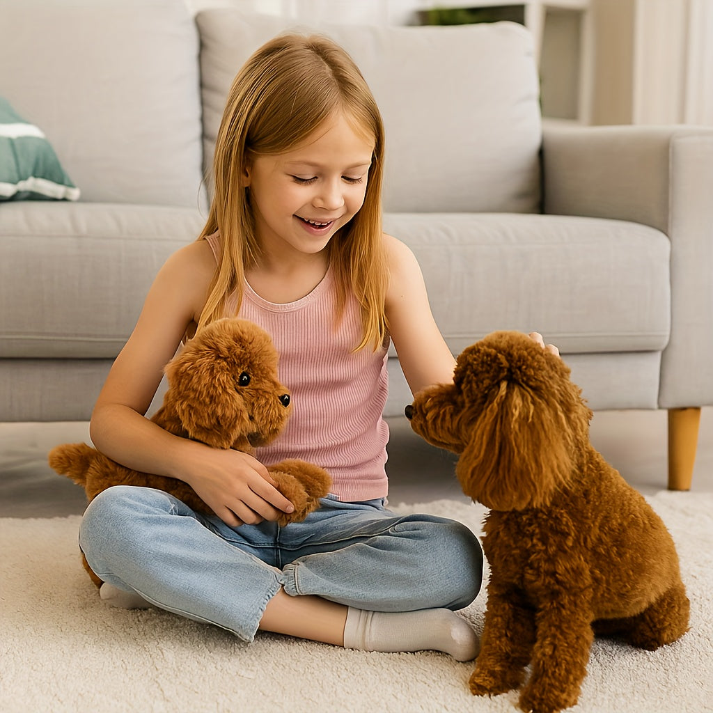 Giocattolo per bambini a forma di cane in peluche, orsetto realistico in poliestere morbido 40 cm