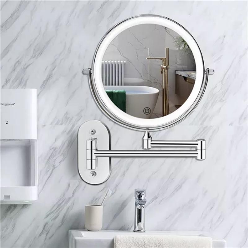 Specchio illuminato moderno rotondo in vetro con LED 1 luce