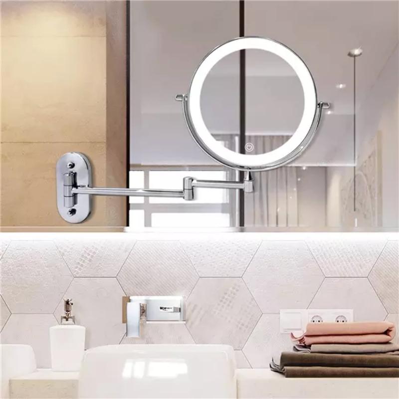 Specchio illuminato moderno rotondo in vetro con LED 1 luce