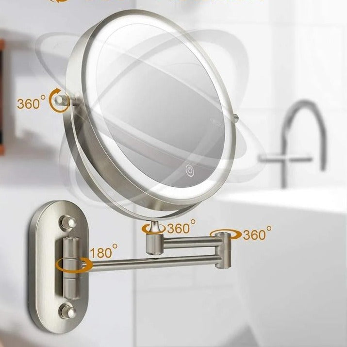 Specchio illuminato moderno rotondo in vetro con LED 1 luce