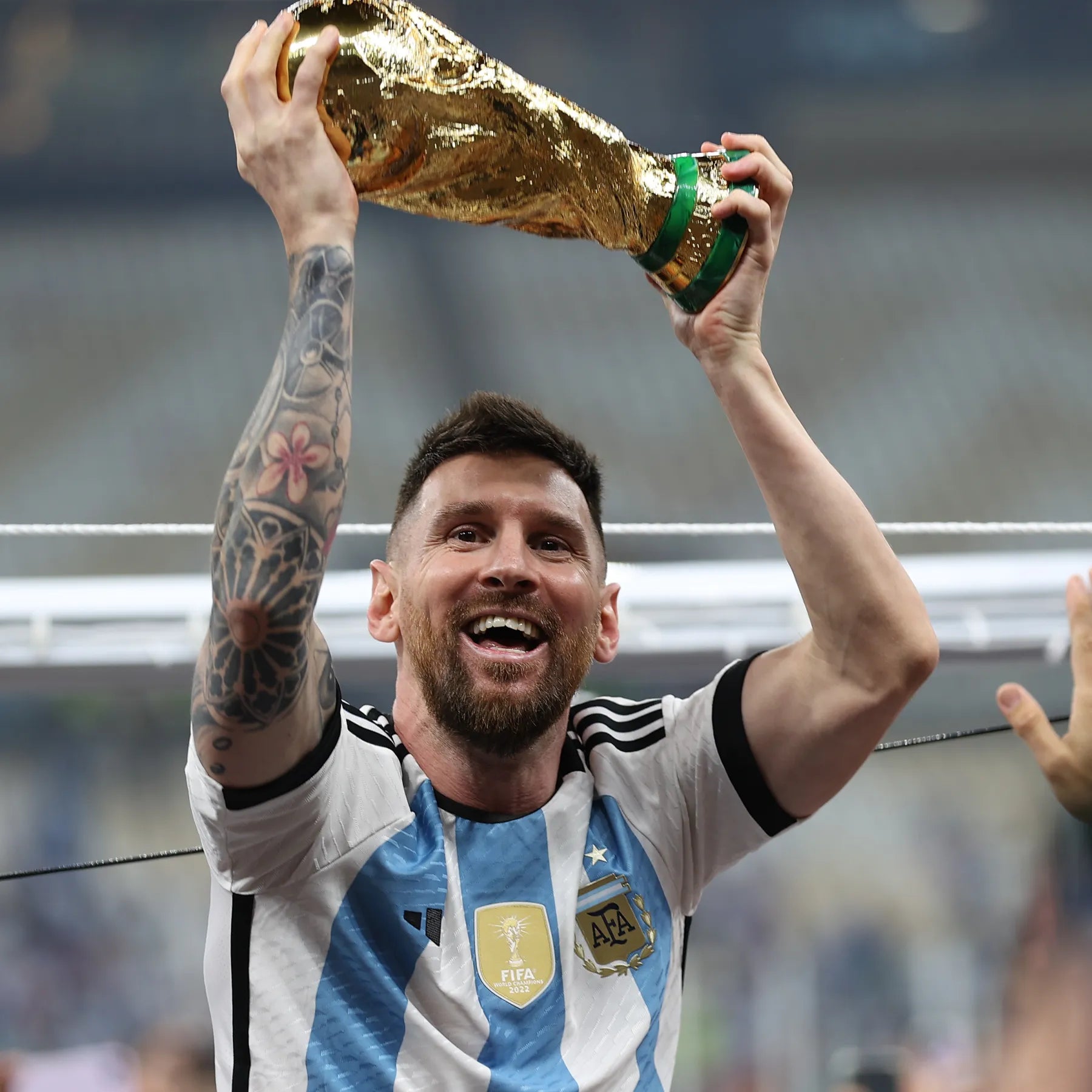 Messi Argentina Home 2022 World Cup Winners Jersey