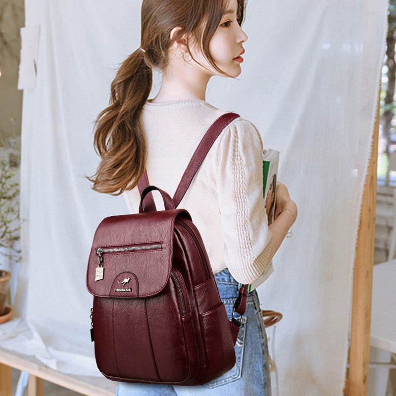Aurelia High-Quality Everyday Leather Backpack for Women