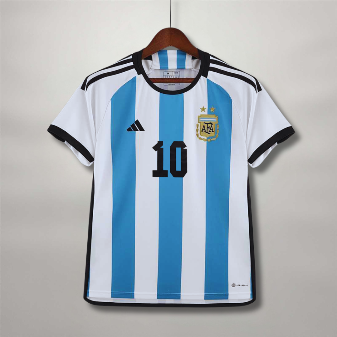 Messi Argentina Home 2022 World Cup Winners Jersey