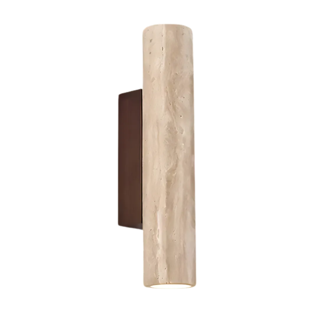 Applique da parete moderna minimalista cilindrica in marmo e travertino LED 2 luci