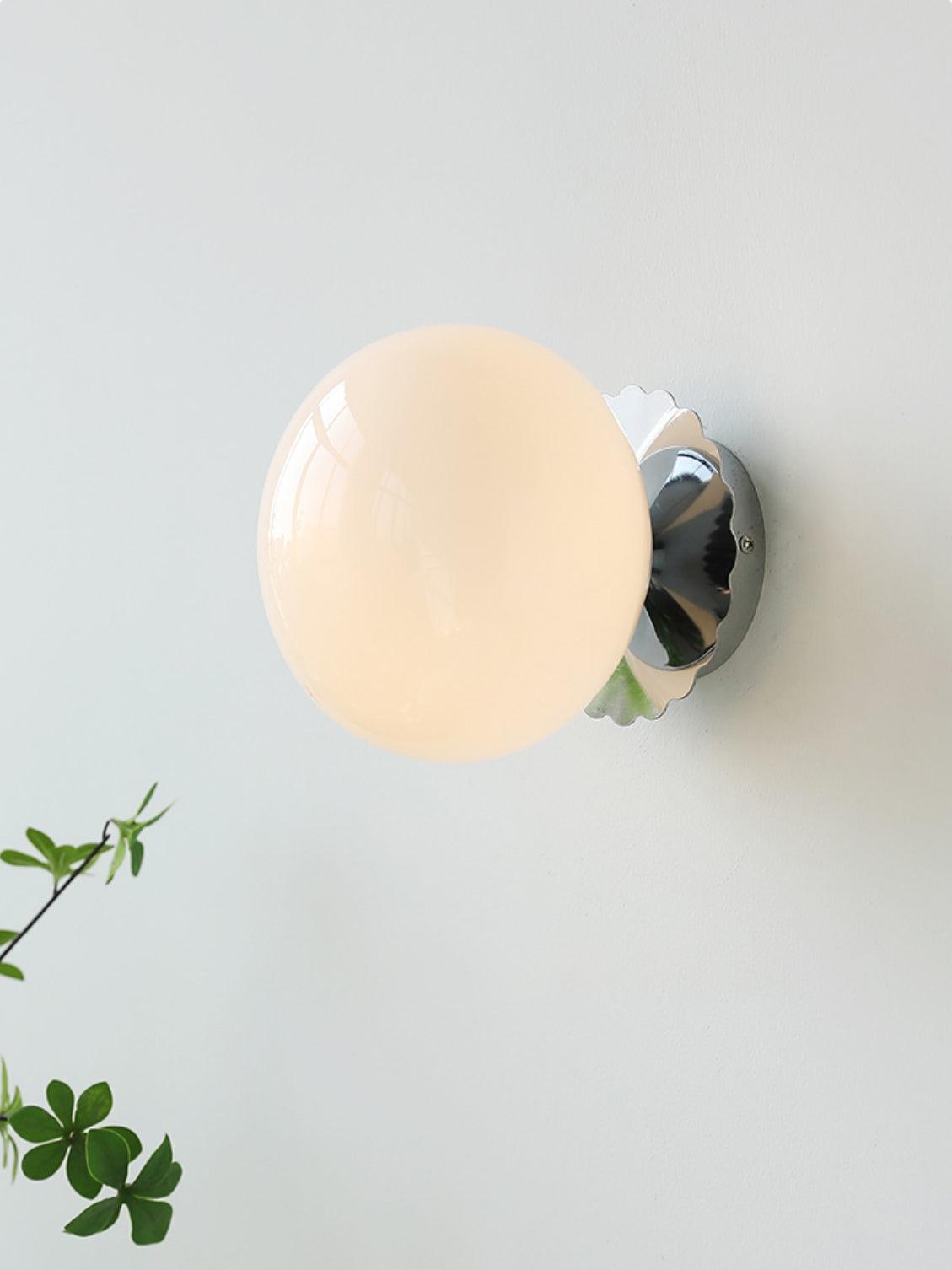 Vintage Brass Globe Glass Wall Sconce 1-Light