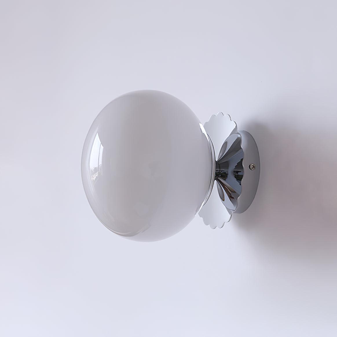 Vintage Brass Globe Glass Wall Sconce 1-Light