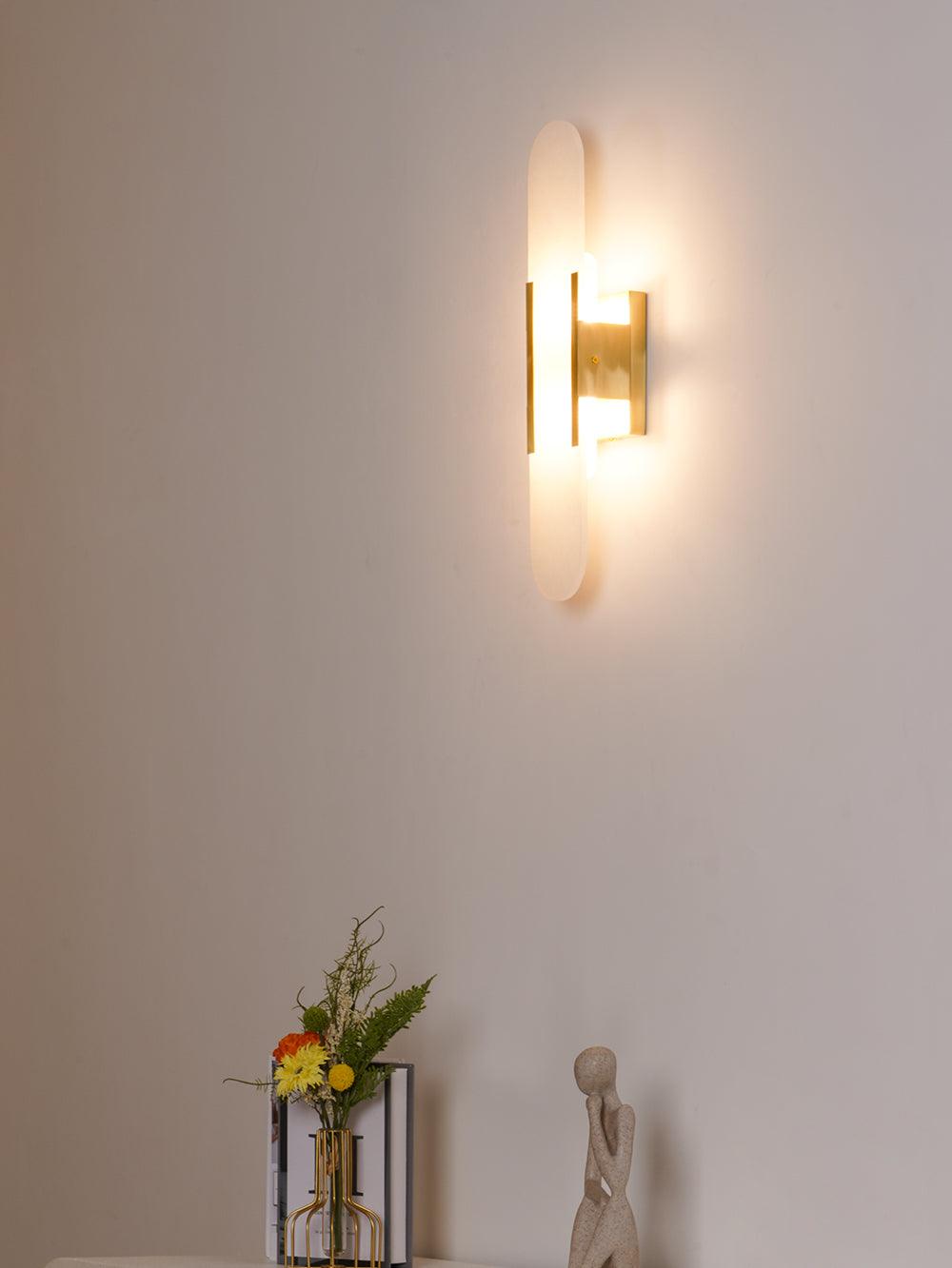 Modern Alabaster Elongated Marble LED Wall Sconce 2-Light