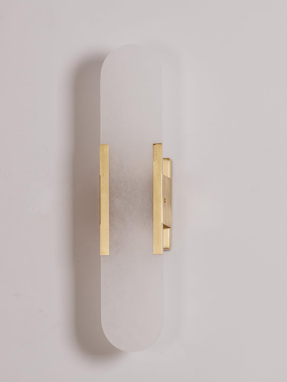 Modern Alabaster Elongated Marble LED Wall Sconce 2-Light