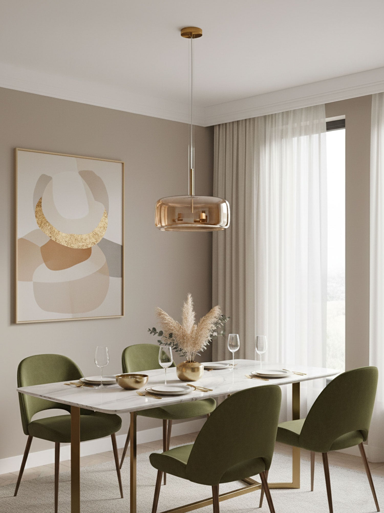 Modern Smoked Glass Dome LED Pendant Light 1-Light
