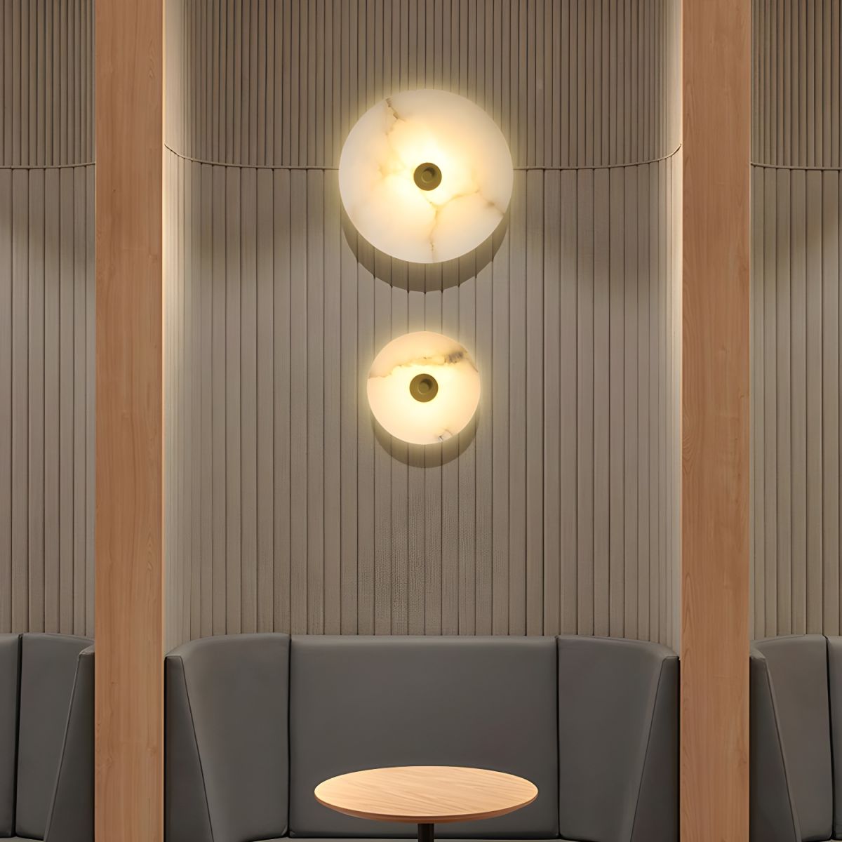 Lampada da parete moderna rotonda in marmo con LED a 1 luce