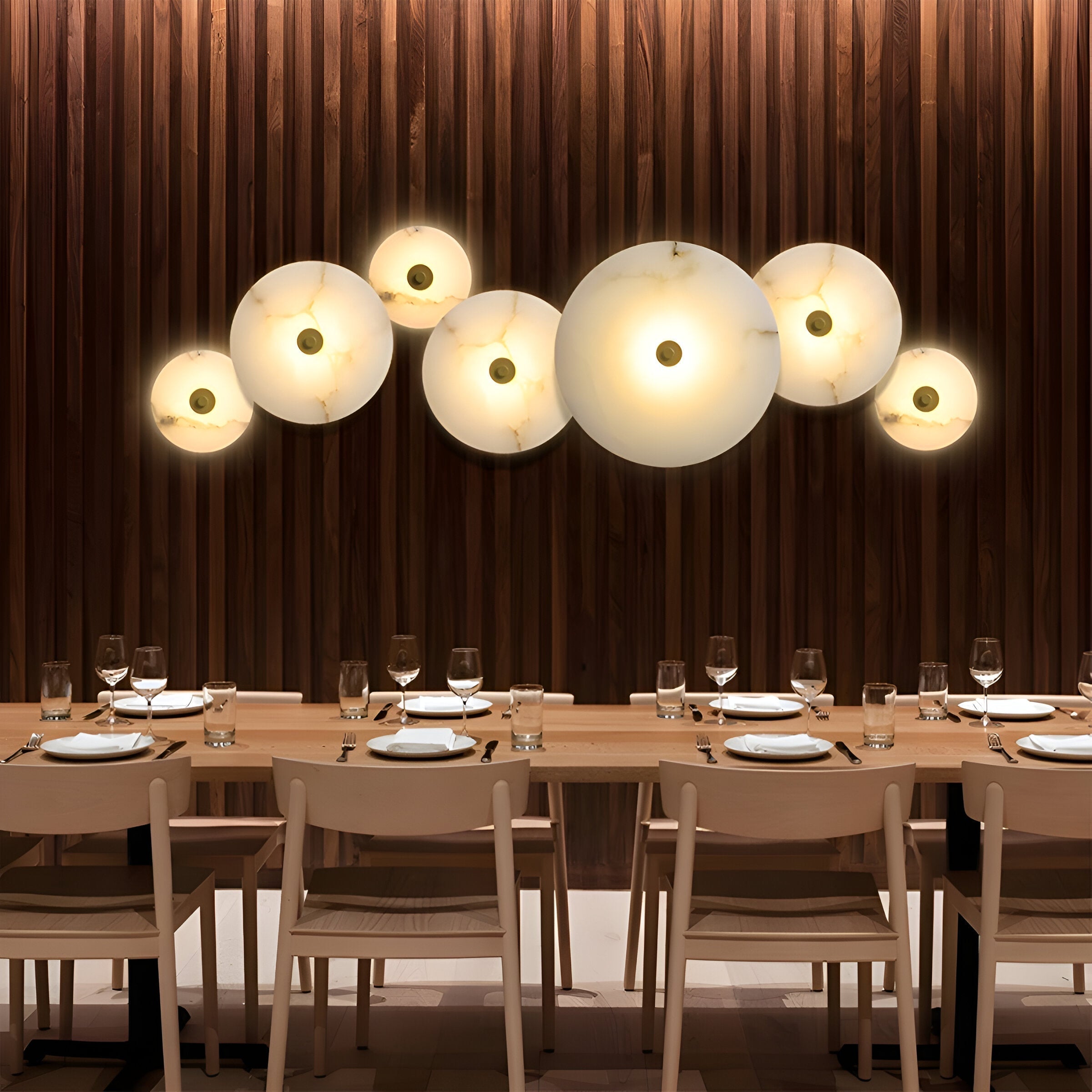 Lampada da parete moderna rotonda in marmo con LED a 1 luce