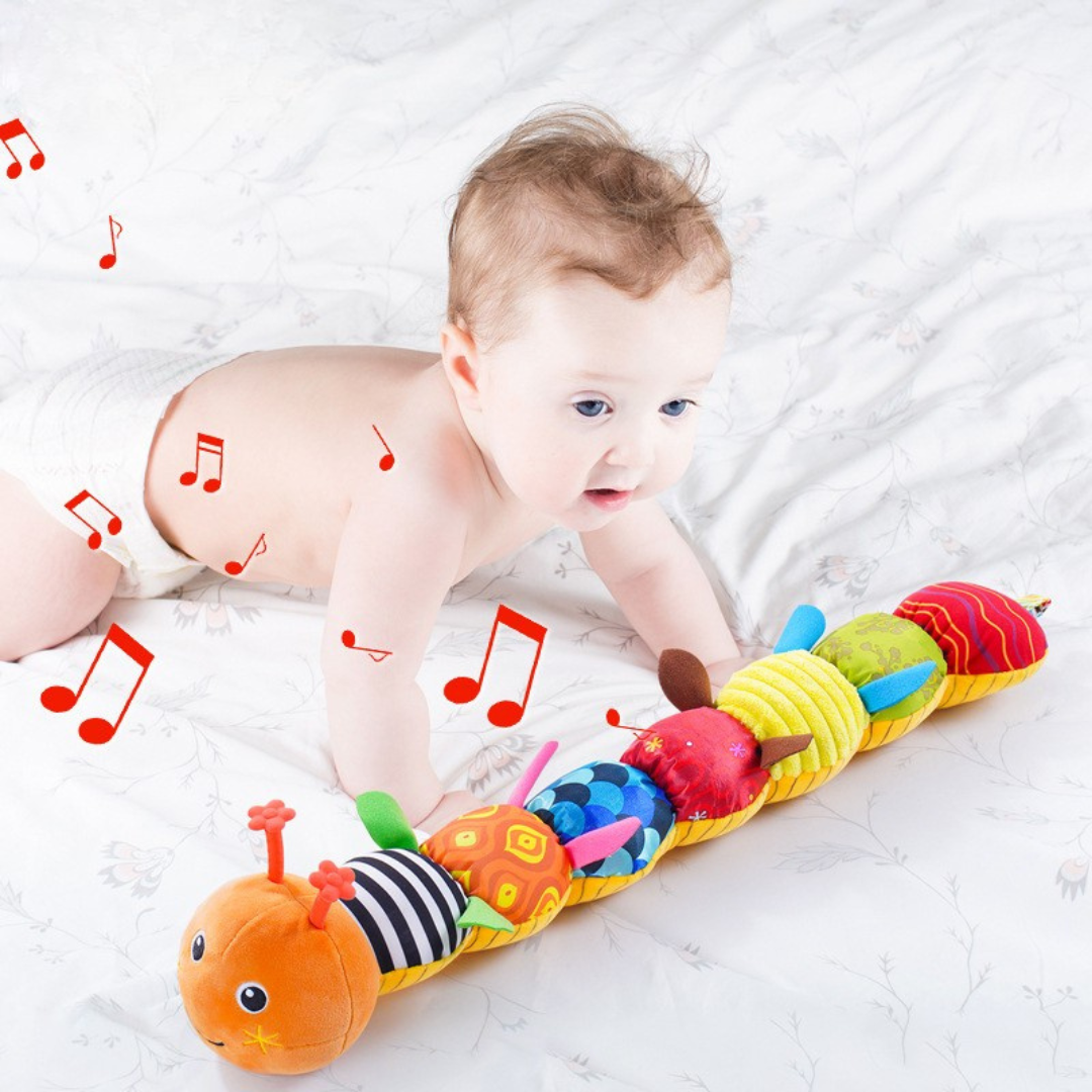 Giocattolo musicale bruco per bambini - Peluche interattivo per lo sviluppo sensoriale e delle abilità motorie