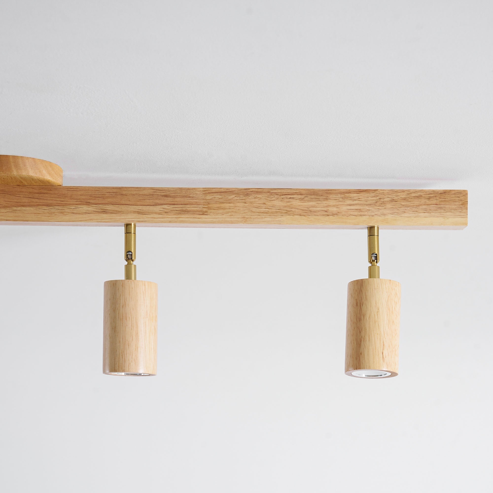 Japanese Wooden Adjustable LED Spotlight 1-Light