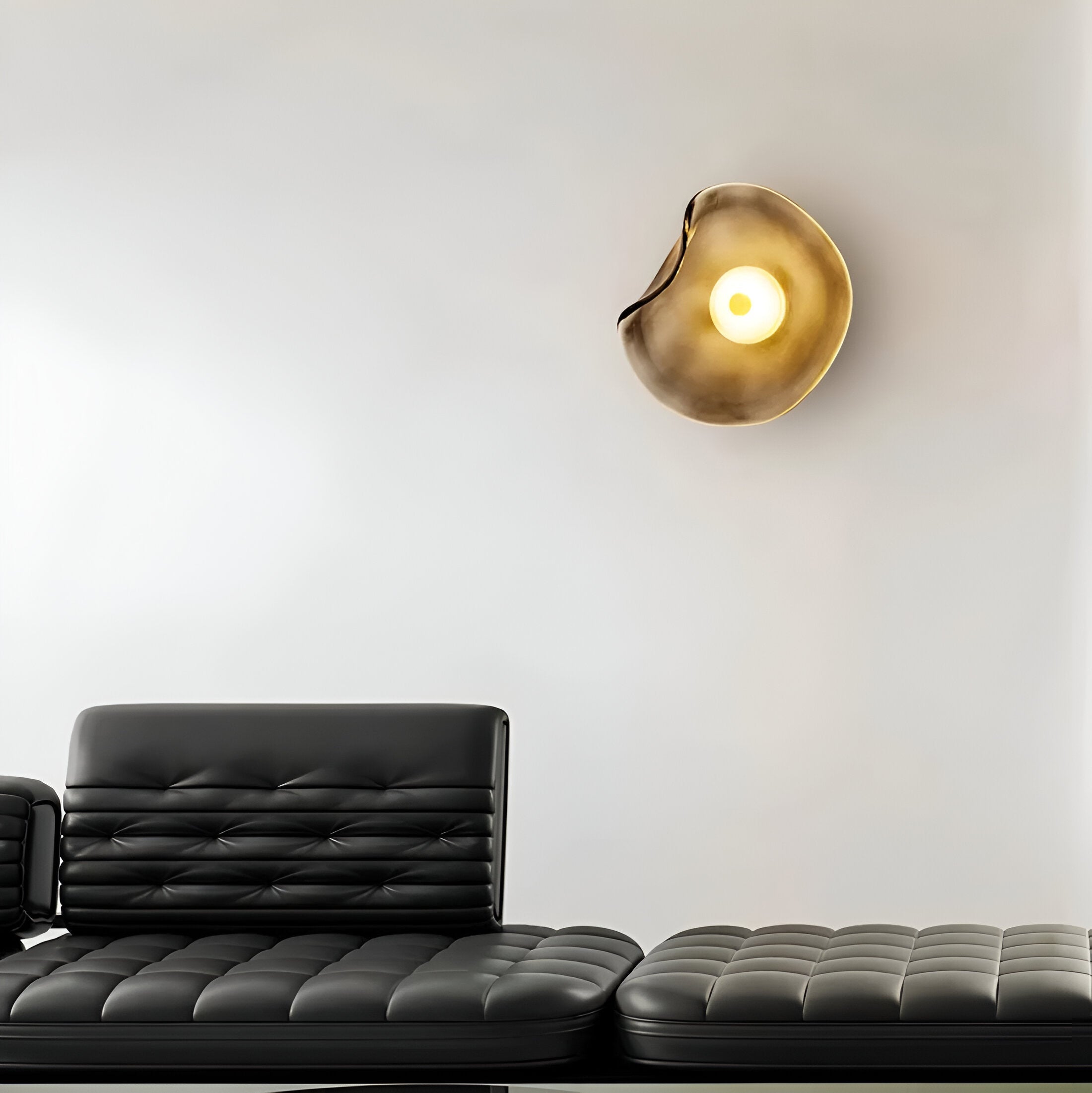 Nordic Curved Glass Japandi LED Wall Sconce 1-Light