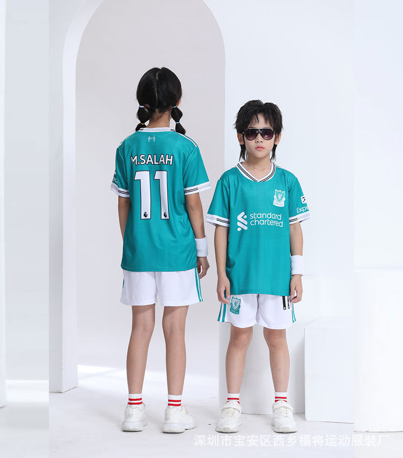 Set maglia e pantaloncini da calcio per bambini Liverpool – Salah