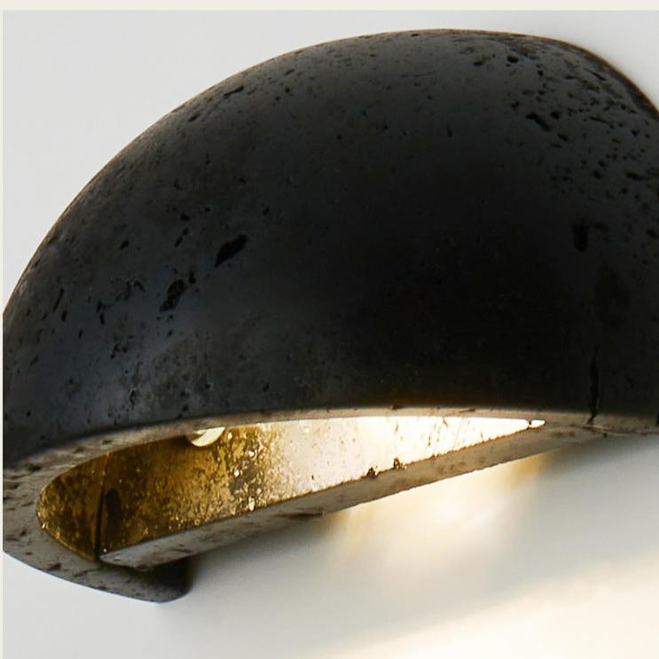 Applique da parete semicircolare Wabi-Sabi in travertino LED 1 luce
