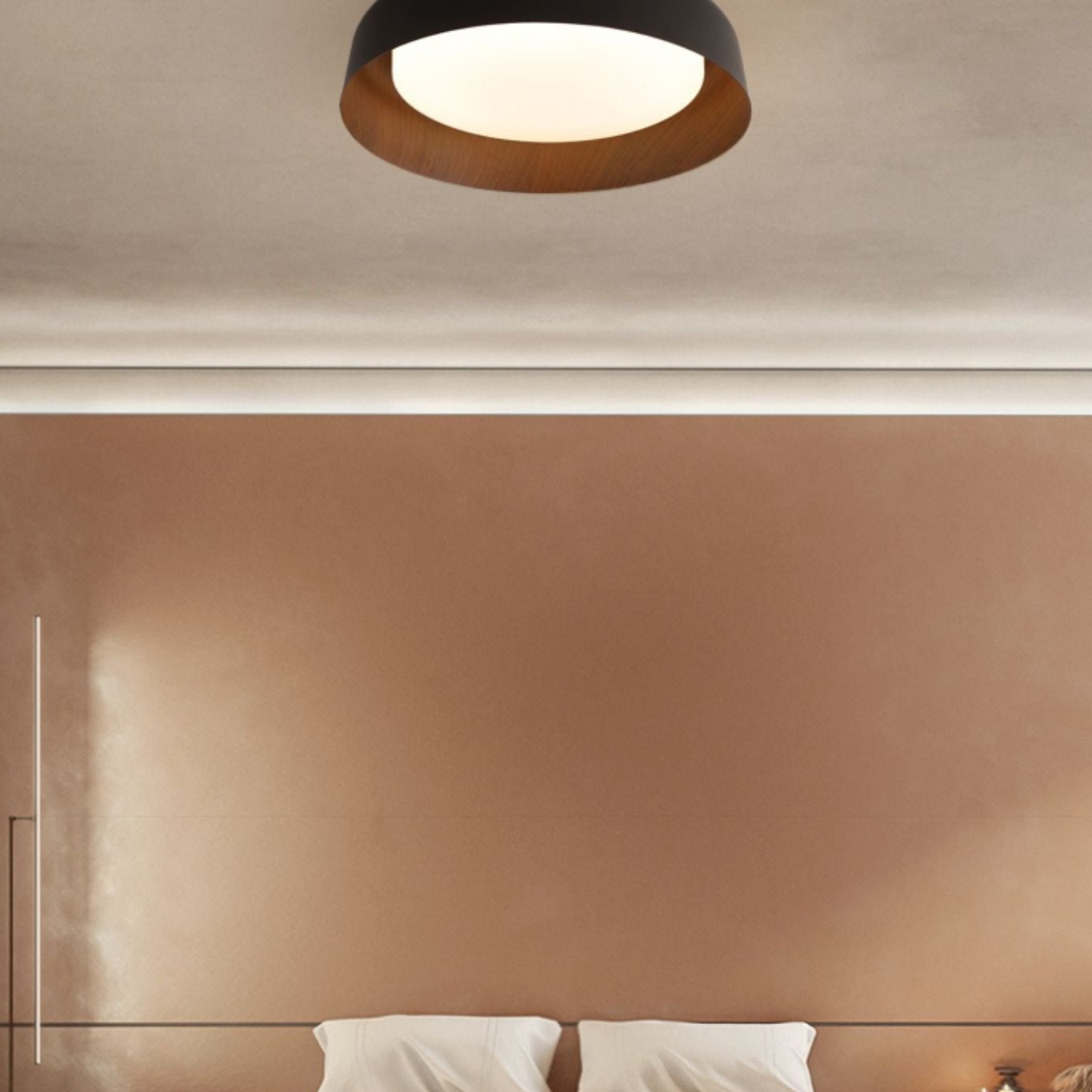 Wabi-Sabi Wood Grain Round Ceiling Light LED 1-Light
