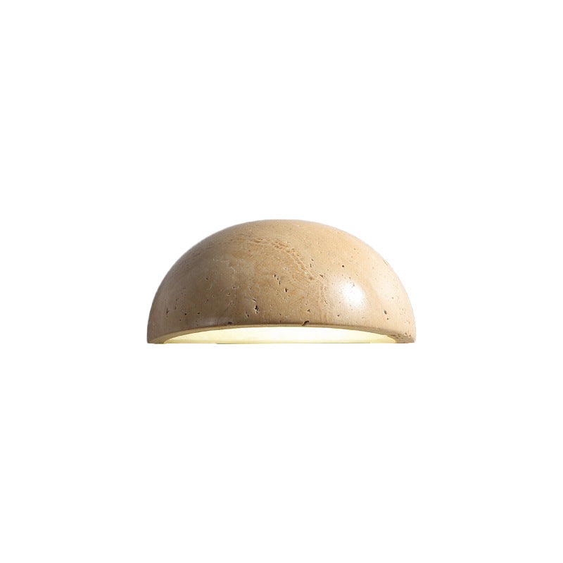 Applique da parete semicircolare Wabi-Sabi in travertino LED 1 luce