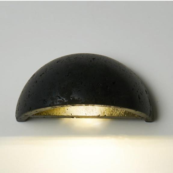 Applique da parete semicircolare Wabi-Sabi in travertino LED 1 luce