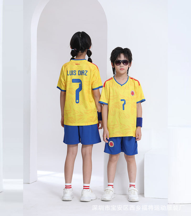 Set maglia e pantaloncini da calcio per bambini Colombia – Luis Díaz