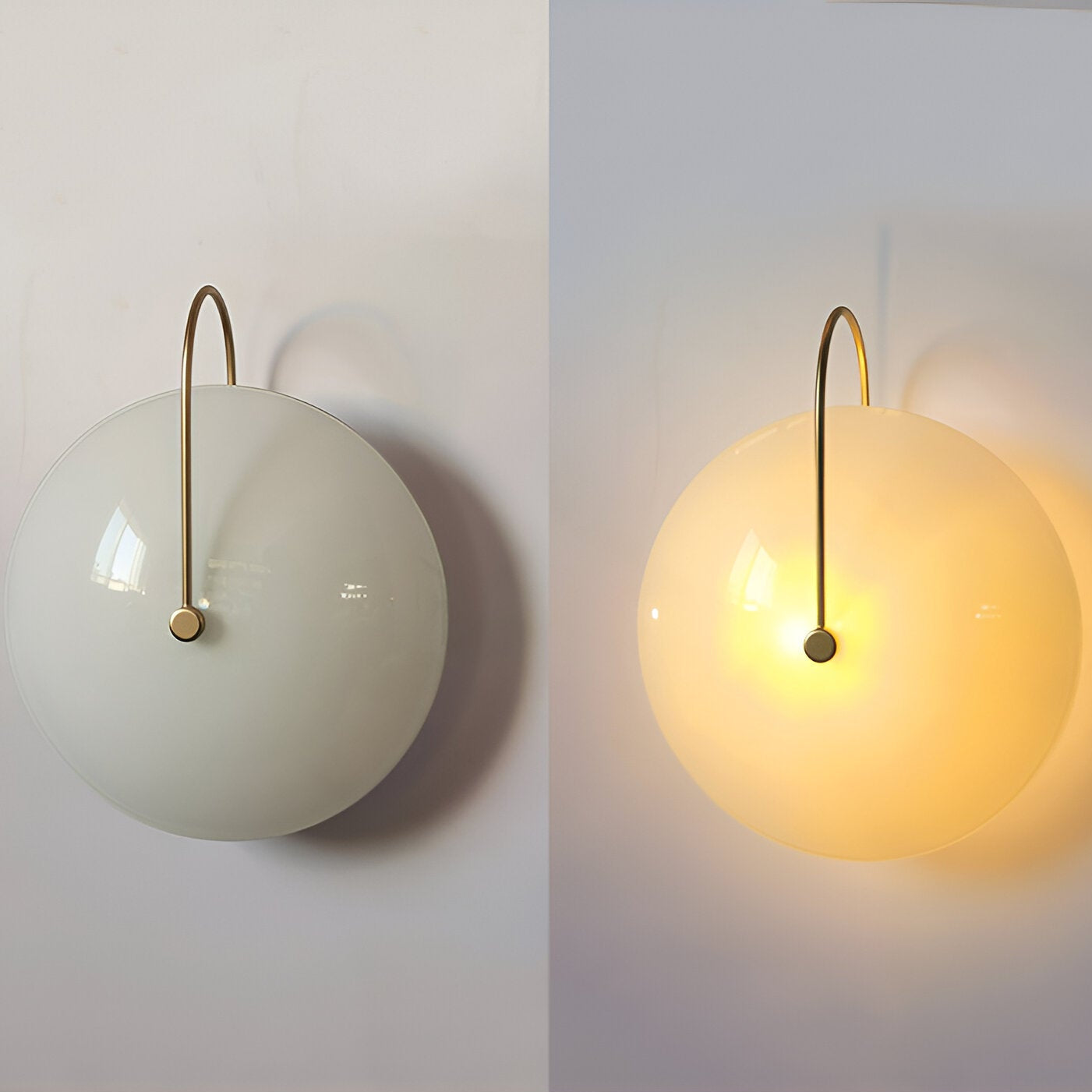 Postmodern Nordic Frosted Glass Round Wall Sconce LED 1-Light