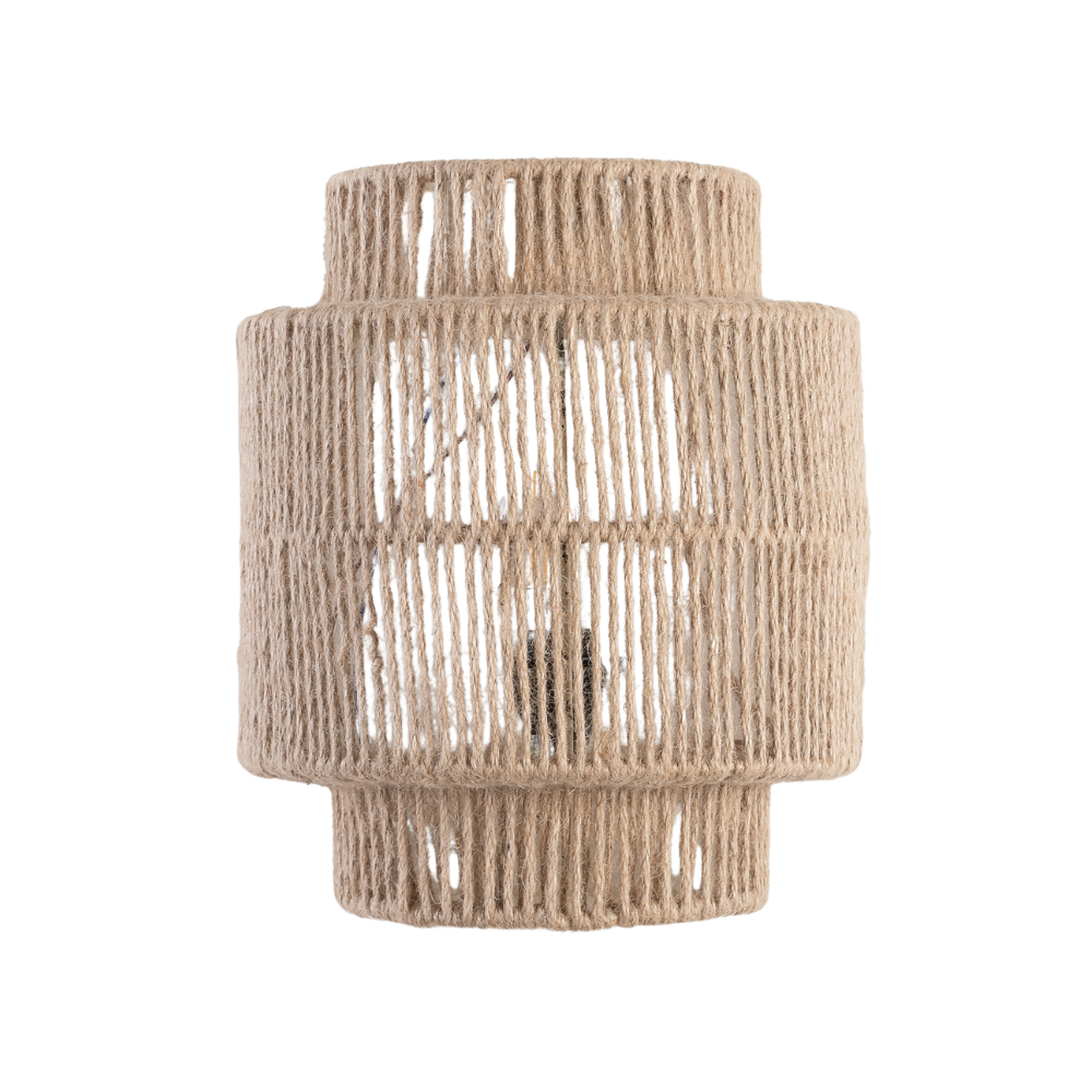 Applique da parete vintage bohemien in corda intrecciata a mano LED 1 luce