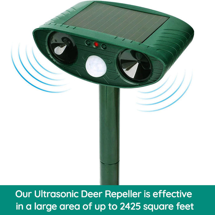 Repellente per animali a ultrasuoni alimentato a energia solare – Controllo dei parassiti attivato dal movimento per giardino, prato e cortile