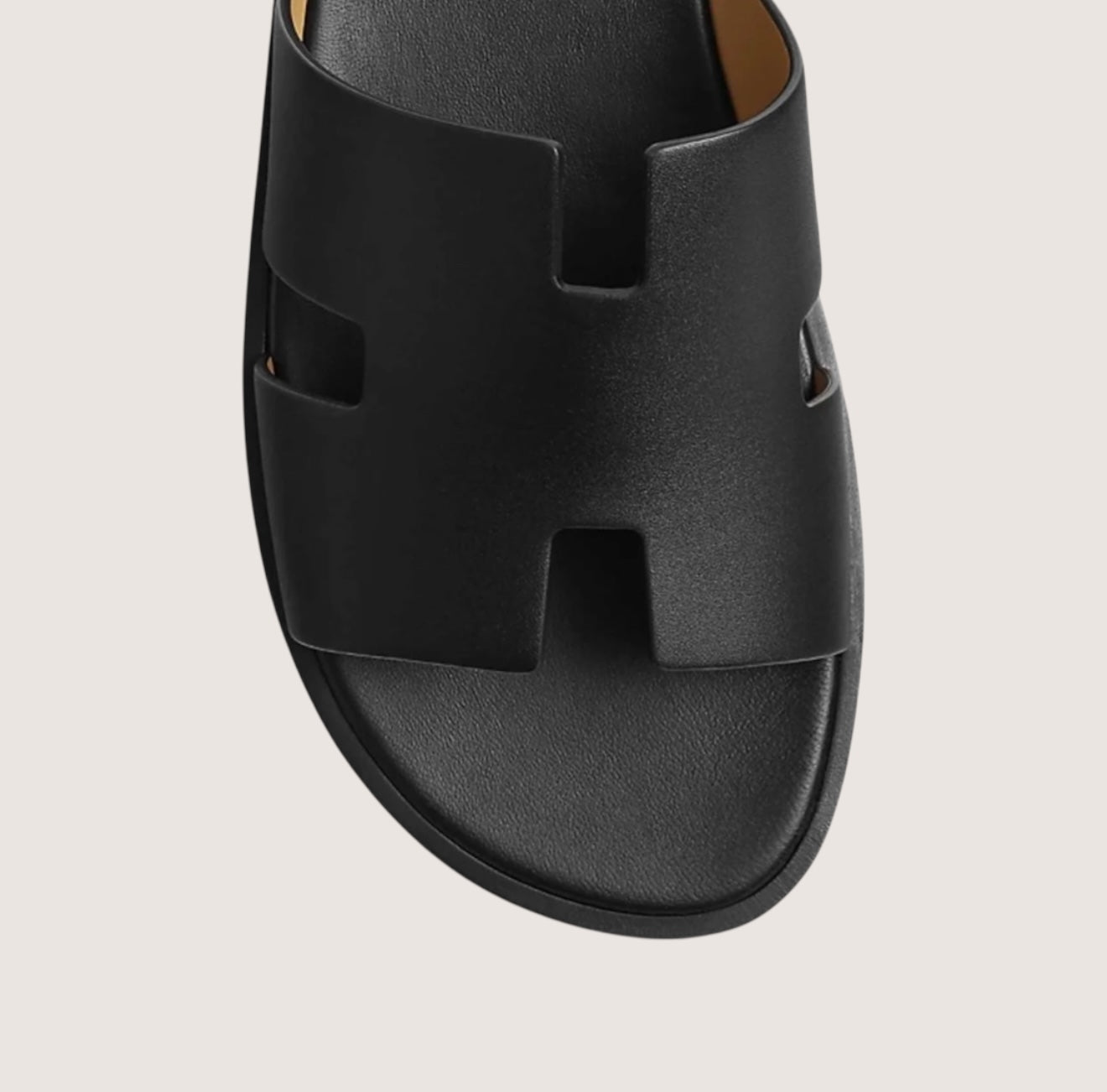 William Timeless Leather Slide Sandals for Men – Timeless Comfort and Style Black