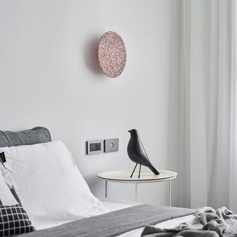 Applique da parete moderna rotonda in terrazzo LED 1 luce