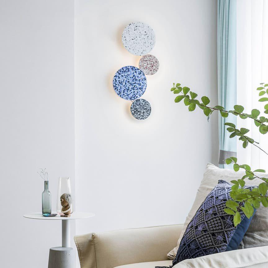 Applique da parete moderna rotonda in terrazzo LED 1 luce