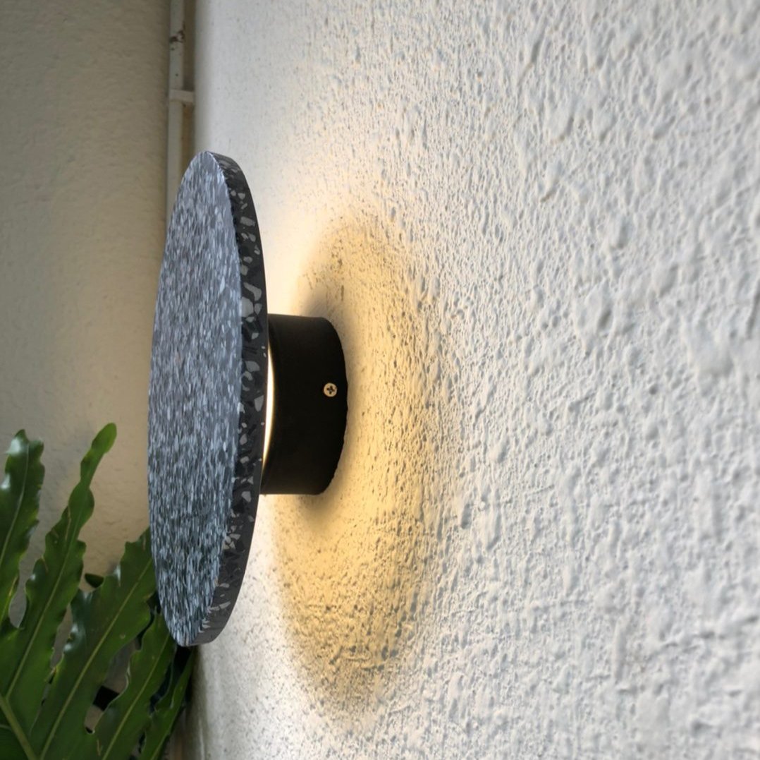 Applique da parete moderna rotonda in terrazzo LED 1 luce