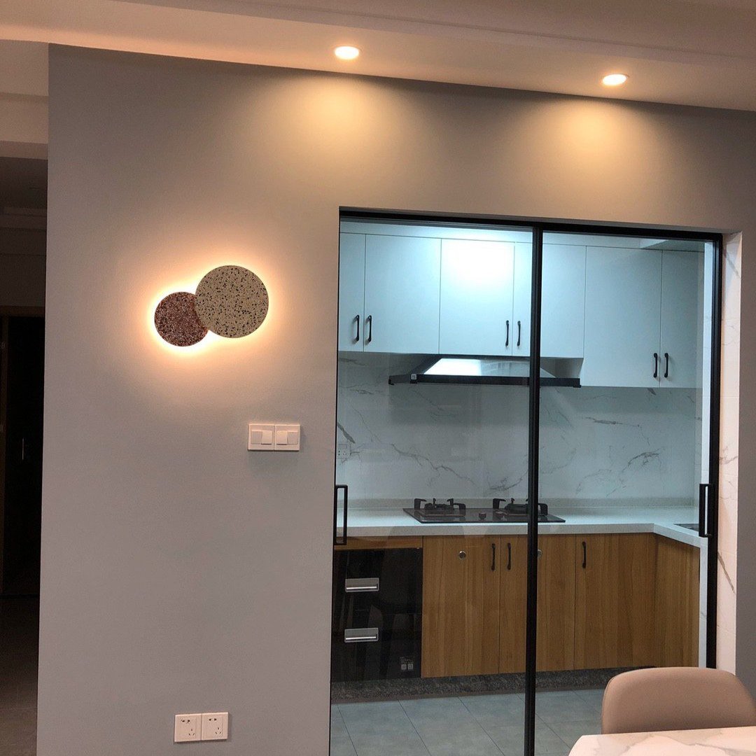 Applique da parete moderna rotonda in terrazzo LED 1 luce