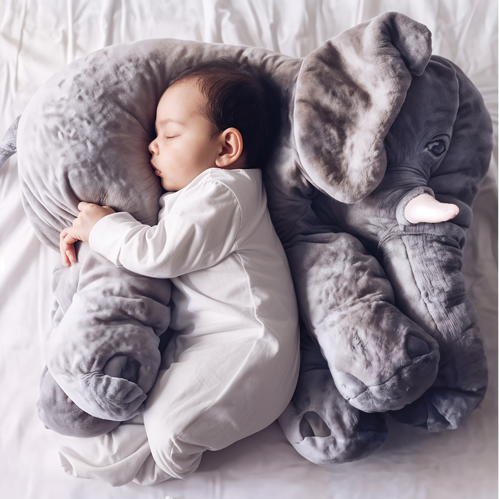 Cuscino Elefante di Peluche | Morbido Cuscino Comfort per la Cameretta