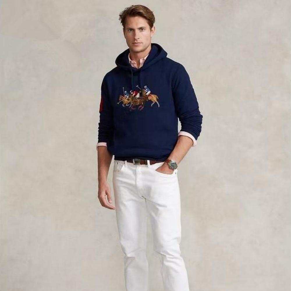 Polo Ralph Lauren Men's Big & Tall Triple-Pony Fleece Hoodie