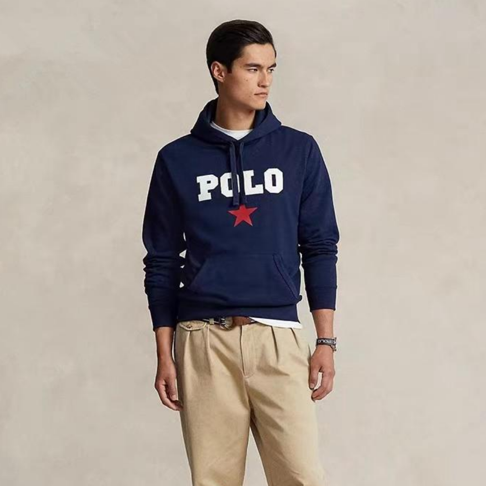 Polo Ralph Lauren Star Graphic Lettering Fleece Hoodie