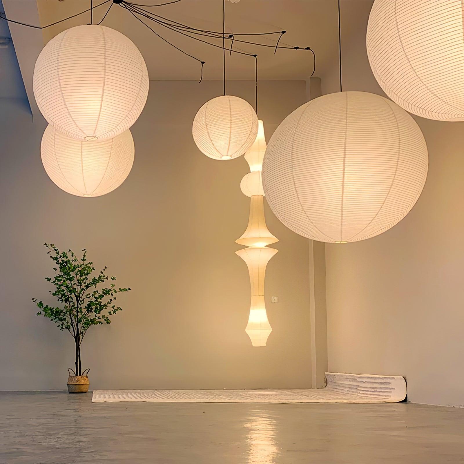 Japanese Washi Paper Globe Pendant Light 1-Light