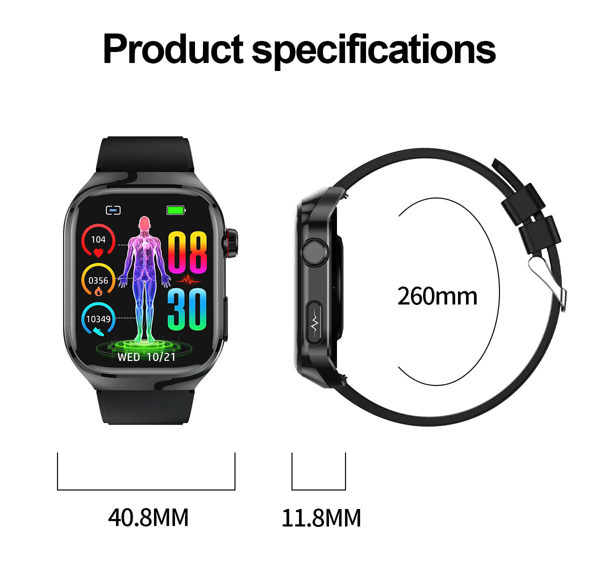 Orologio NexaPulse per glicemia, ECG, acido urico, Bluetooth