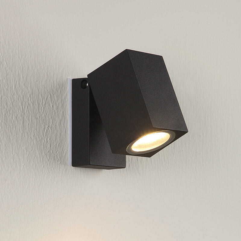 Applique da parete esterna moderna quadrata regolabile con LED 1 luce