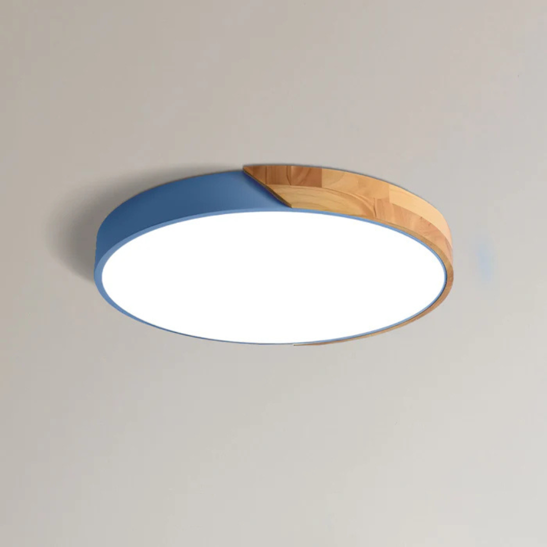Scandinavian Wooden LED Ceiling Light Fixture – Modern Flush Mount Design for Cozy Ambiance