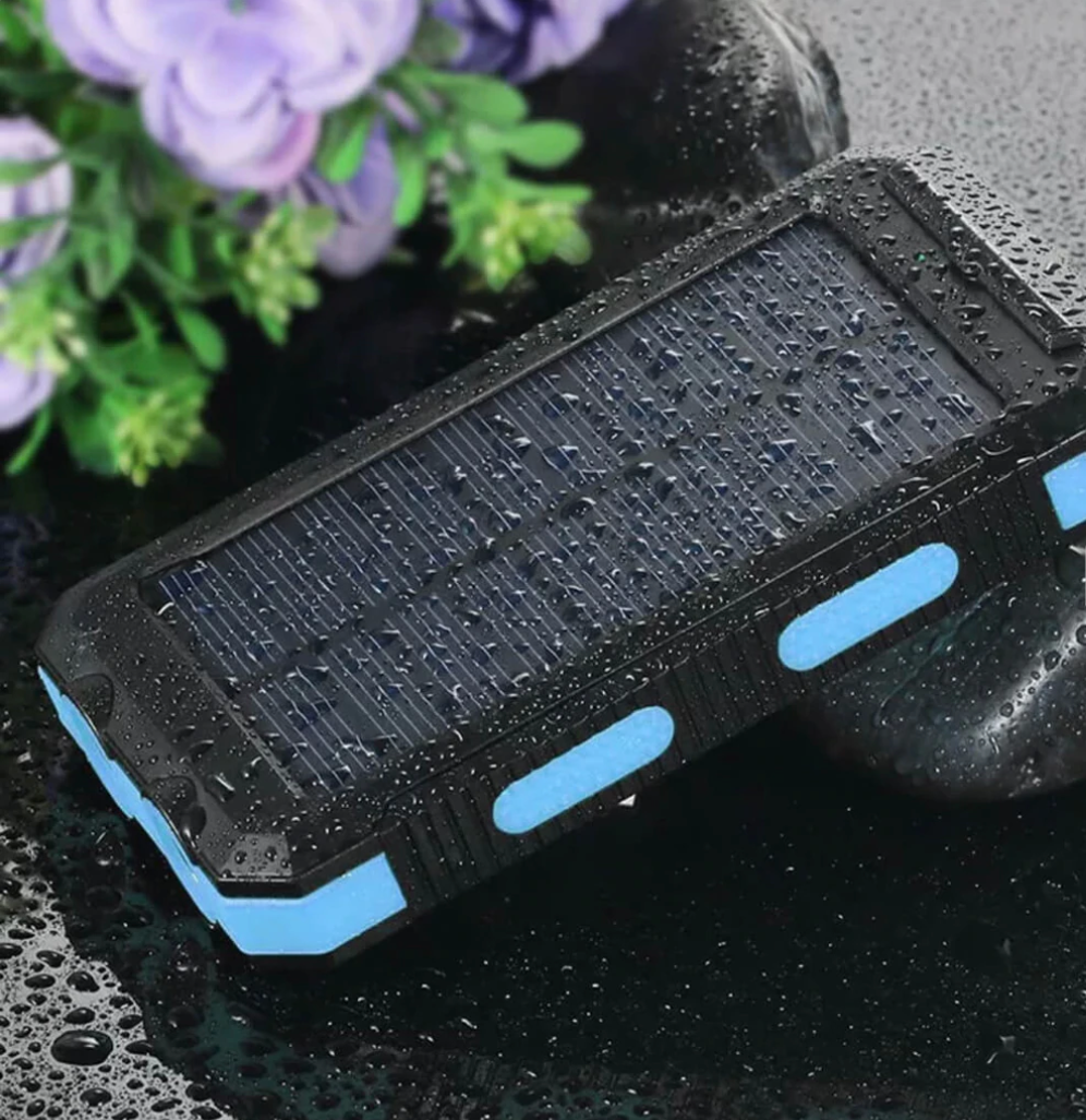 Power bank solare – Caricatore compatto impermeabile da 500000mAh con doppia USB e luce LED