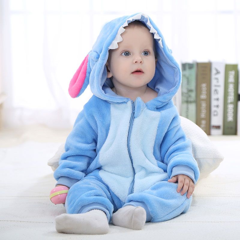 Tuta per bambini piccoli a tema animale in morbido cotone ipoallergenico con pile