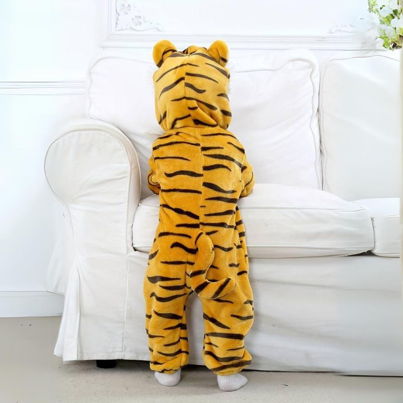 Tuta per bambini piccoli a tema animale in morbido cotone ipoallergenico con pile